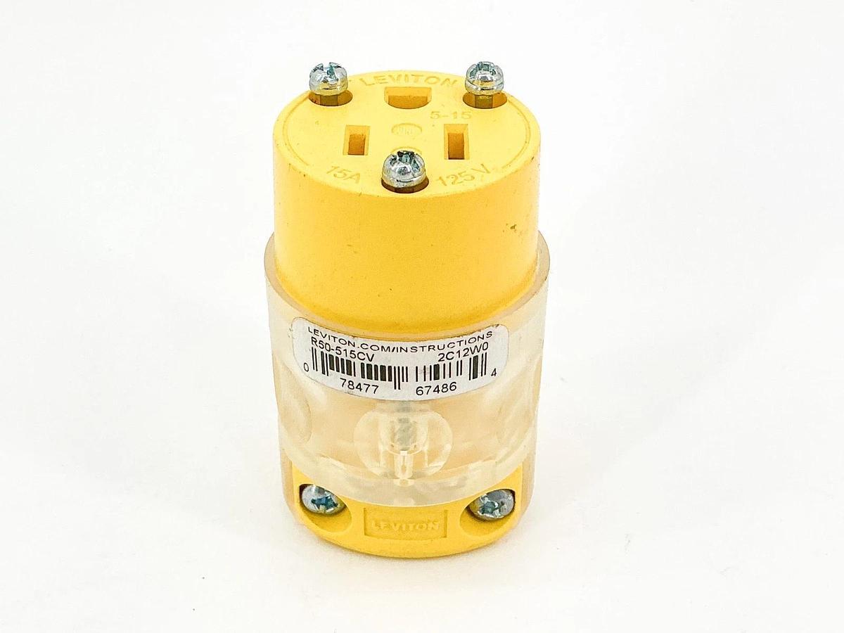 New Leviton R50-5155CV Illuminated Plug Connector 15A 125V 2C12W0 - No Box