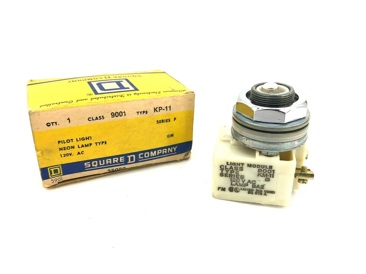 New Square D 9001-KP11 Ser. F Pilot Light Indicator 120VAC