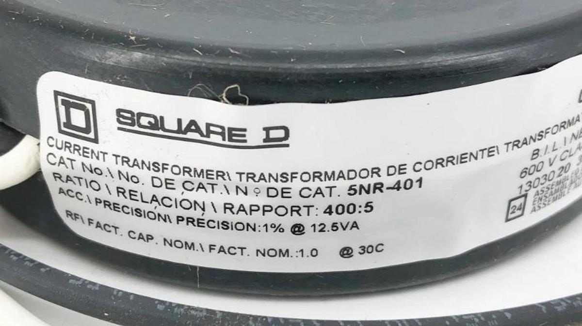 New Square D 5NR-401 Current Transformer Ratio 400:5 1-9/16" ID
