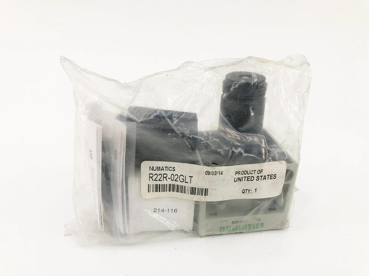 New Numatics R22R-02GLT Pressure Regulator 0-125psig 1/4" NPTF 3.8oz Bowl