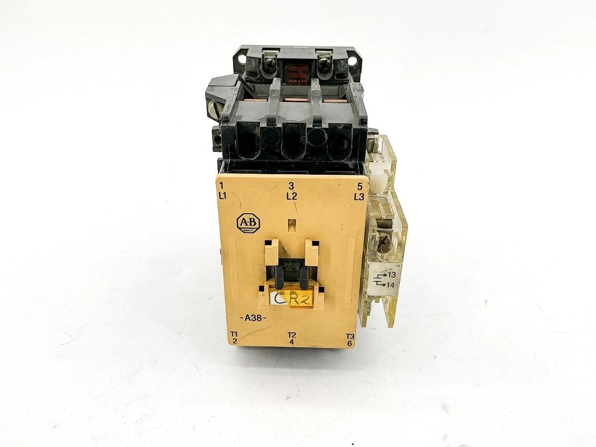 Used Allen Bradley 100-A38ND3 Contactor 110/120V 3PH 30HP 38A