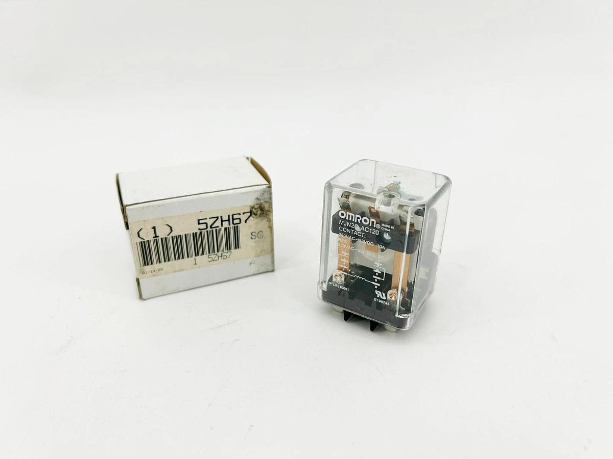 New Omron MJN2C-AC120 Relay, 10 A, 120VAC, 8 Pins/Terminals, DPDT, 5ZH67