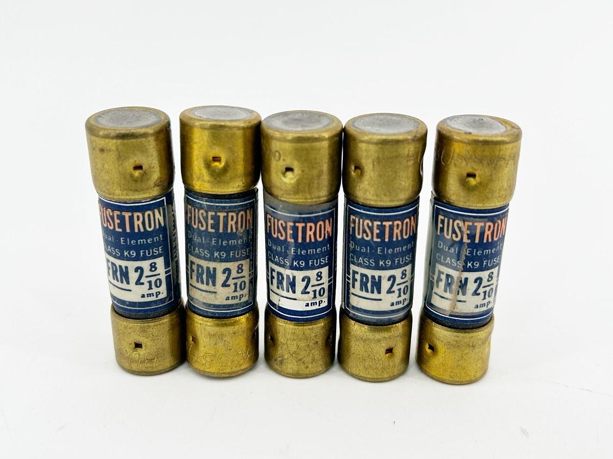 New Lot of 5 Bussmann FRN-2-8/10 Dual Element Time Delay 2.5A 250V Class K5