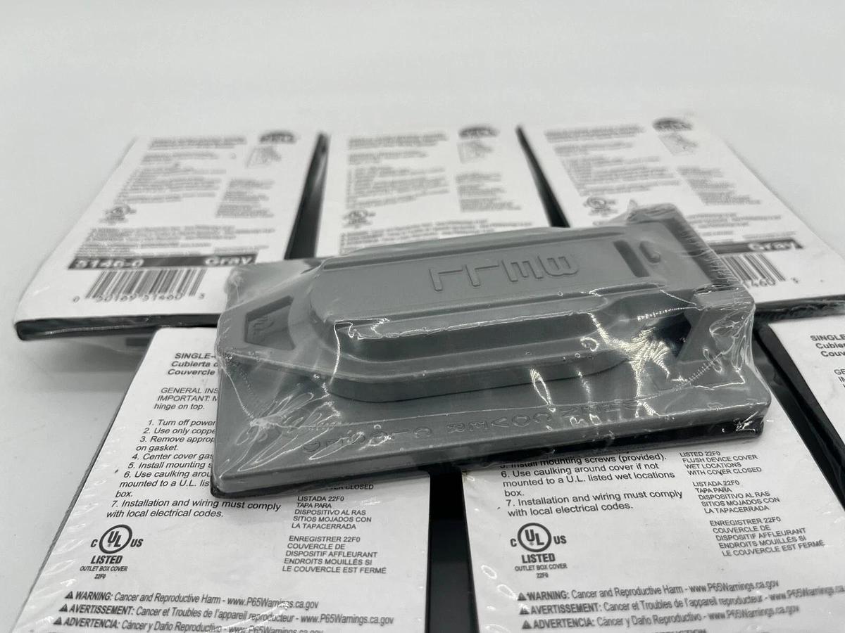 Lot of 7 New Hubbell Bell 5146-0 Single-Gang Weatherproof Device Cover