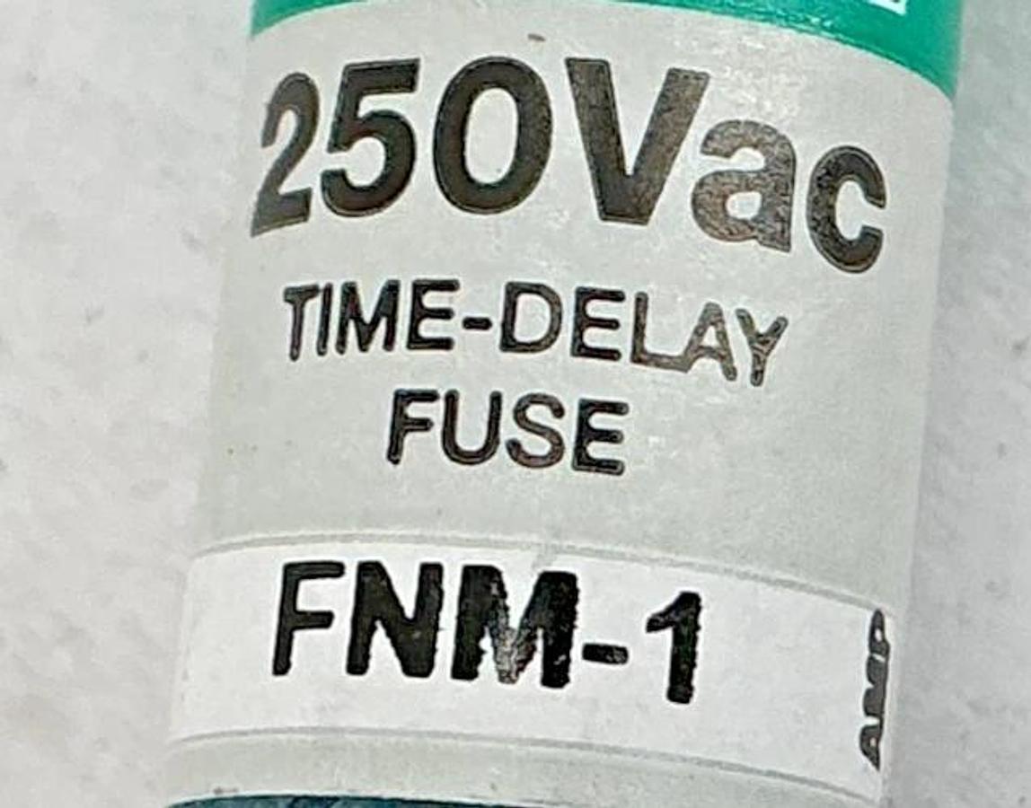 New Bussmann FNM-1 250Vac Time-Delay Fuse 1A 250V Box of 10