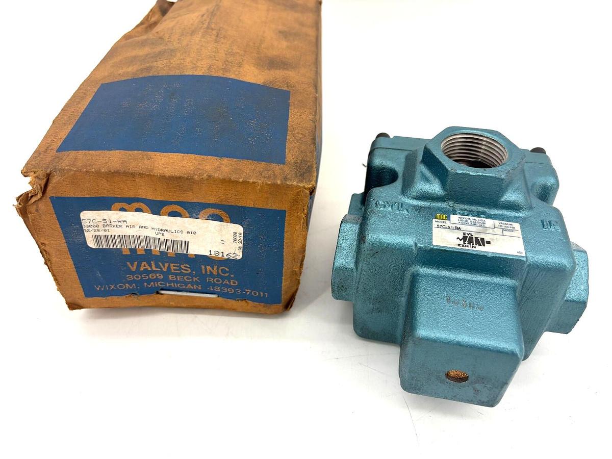 New MAC Valves 57C-51-RA Remote Air Valve 1/2" NPTF Port