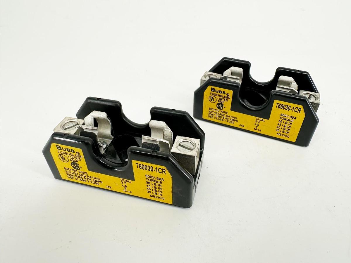 Lot of 2 New Bussmann T60030-1CR Fuse Holder / Block 30A 600V 1P