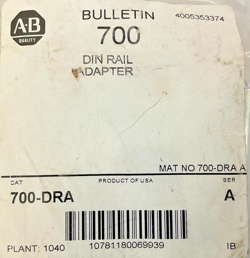 New Allen Bradley 700-DRA Ser A Din Rail Adapter Plate Silver 700DRA