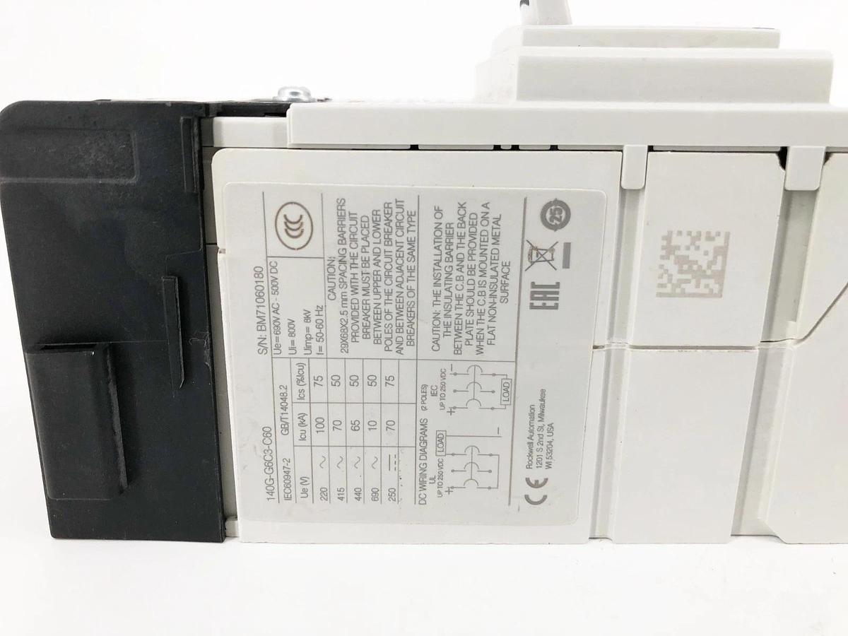 New Allen Bradley 140G-G6C3-C60 Circuit Breaker 60A 3P 480V-600Y/347V - No Box