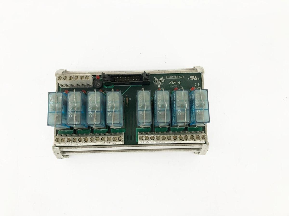Used Automation Direct ZL-CM08RL24 Ziplink Relay Module 24VDC 8 Ch. 8 LED