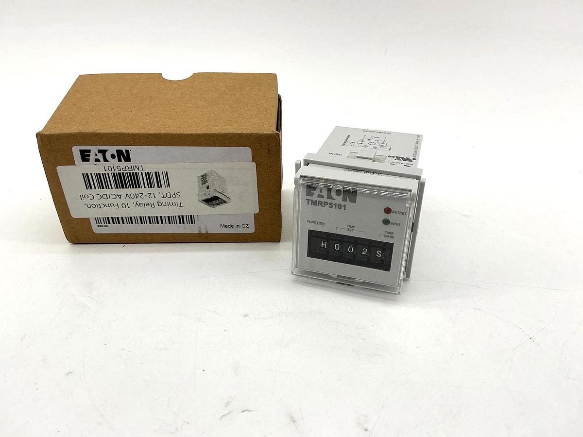 New Eaton TMRP5101 Timing Relay 10-Function 12-240V AC/DC Coil SPDT 8-Pin
