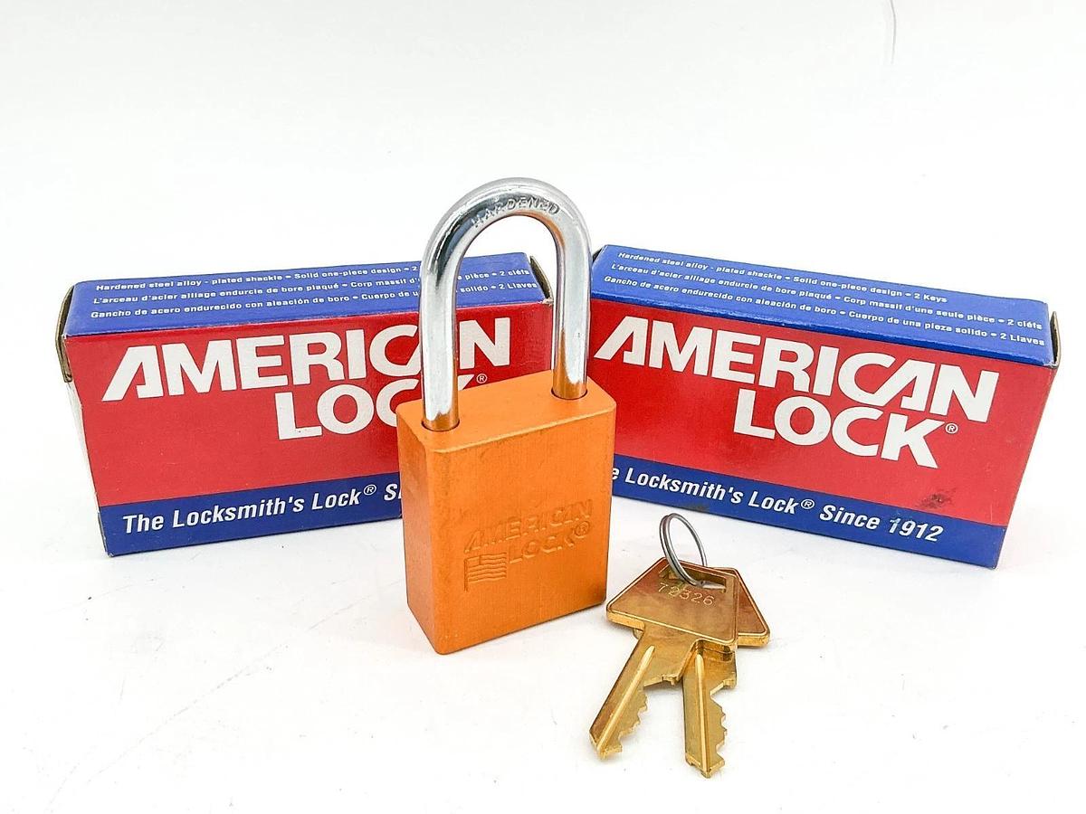 New Lot of 2 American Lock A1106ORJ Orange Aluminum Safety Pad Lock 1TDC2
