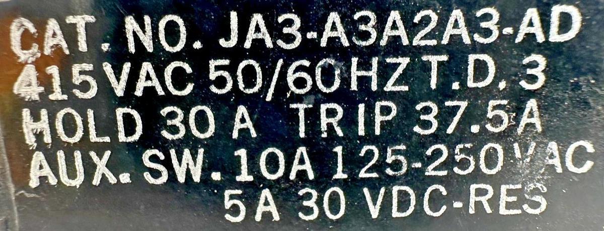 Used Heinemann JA3-A3A2A3-AD Circuit Breaker 30A 415V 50/60HZ
