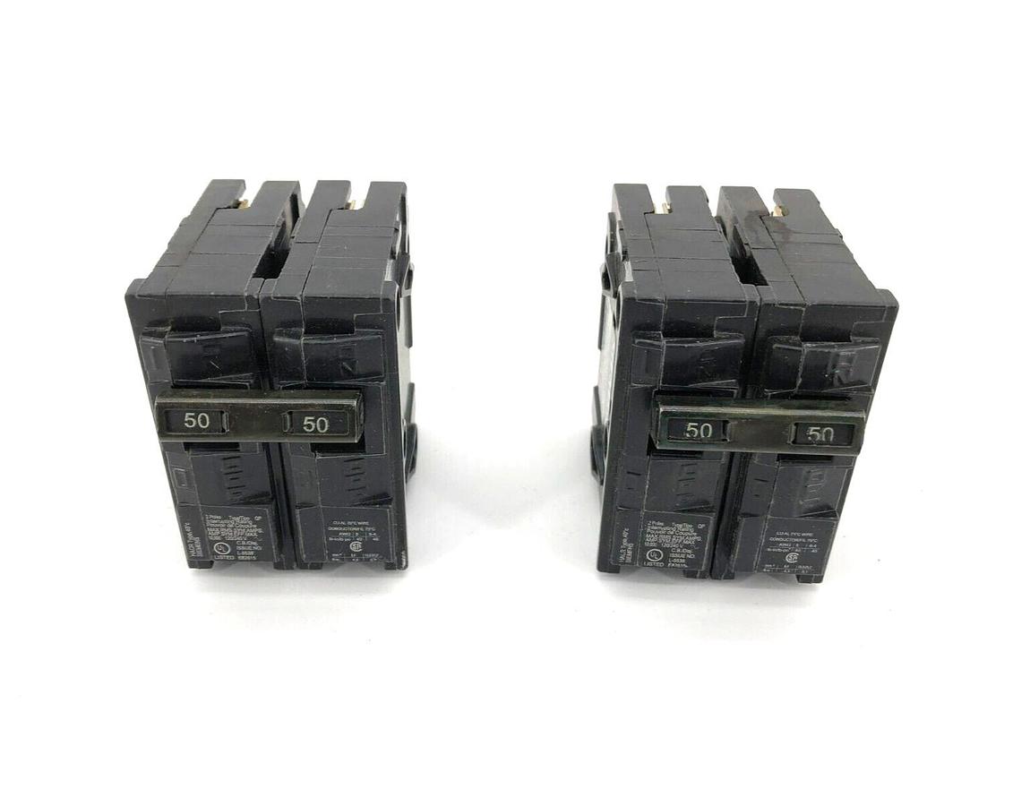 Lot of 2 New Siemens Q250 Circuit Breakers, 50 A, 2 Pole