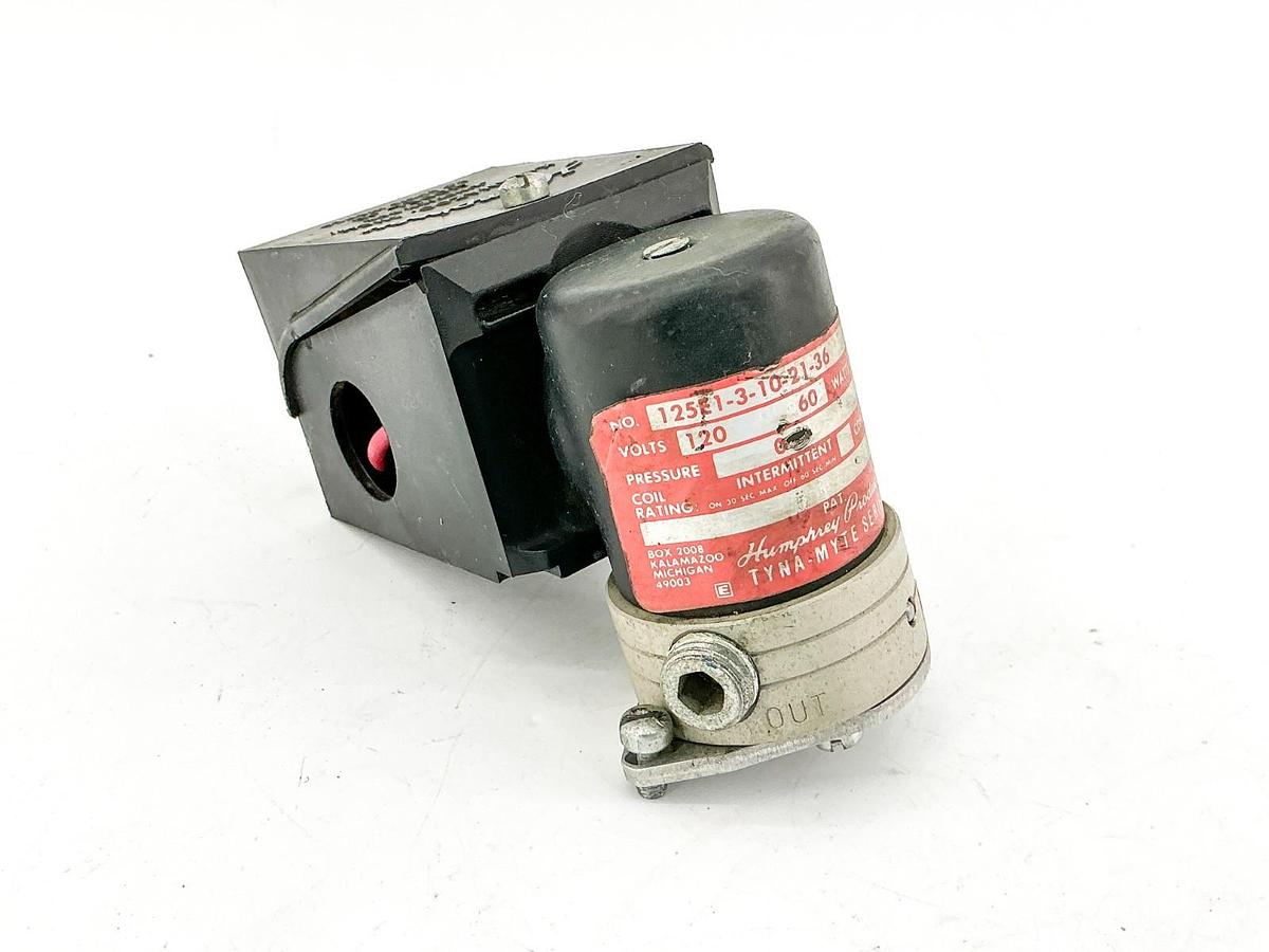 Used Humphrey 125E1-3-10-21-36 Solenoid Valve 0-125PSI 120V 8.2W