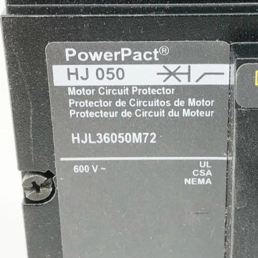 New Square D HJL36050M72 PowerPact Circuit Breaker 50A 600V 3P HJ 050