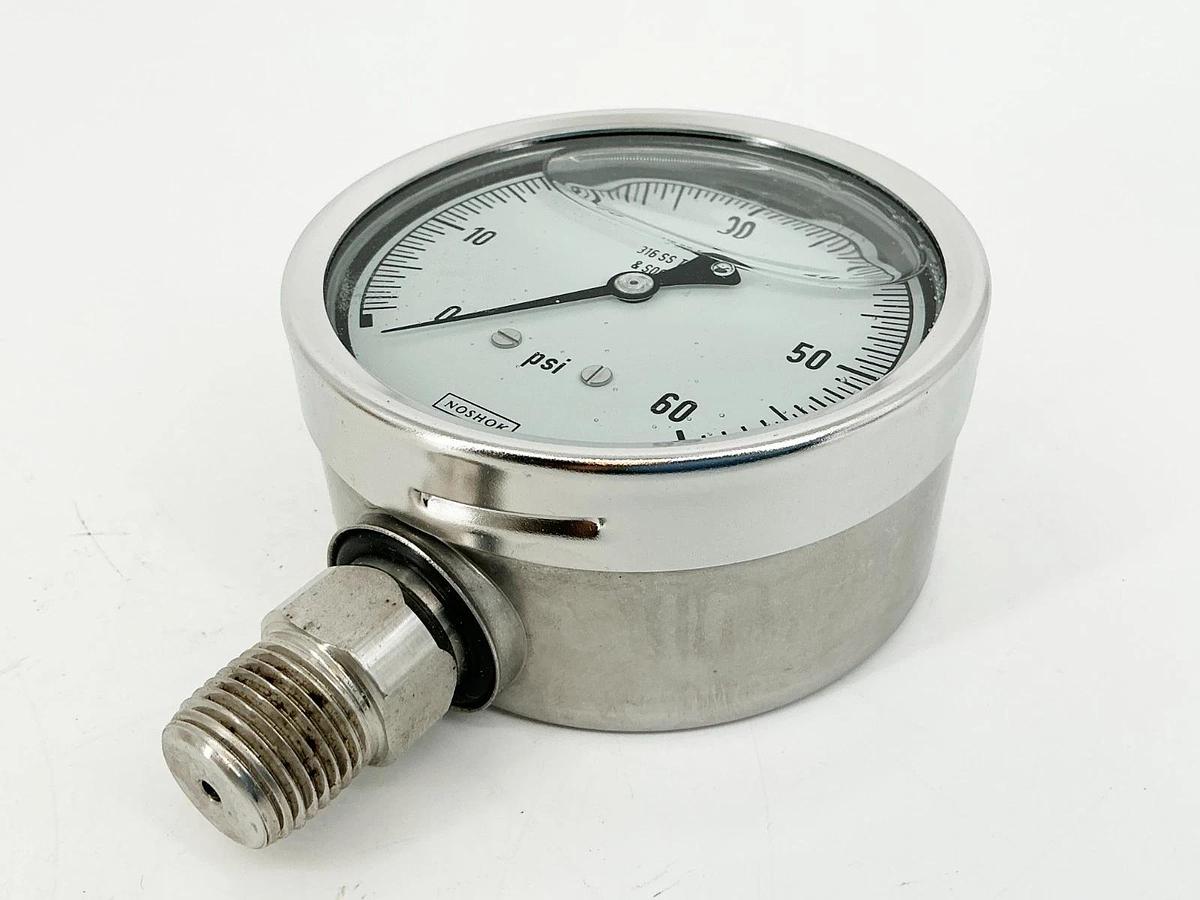 New NoShok 40-500-60 Pressure Gauge 4" Face 1/2"NPT 60PSI