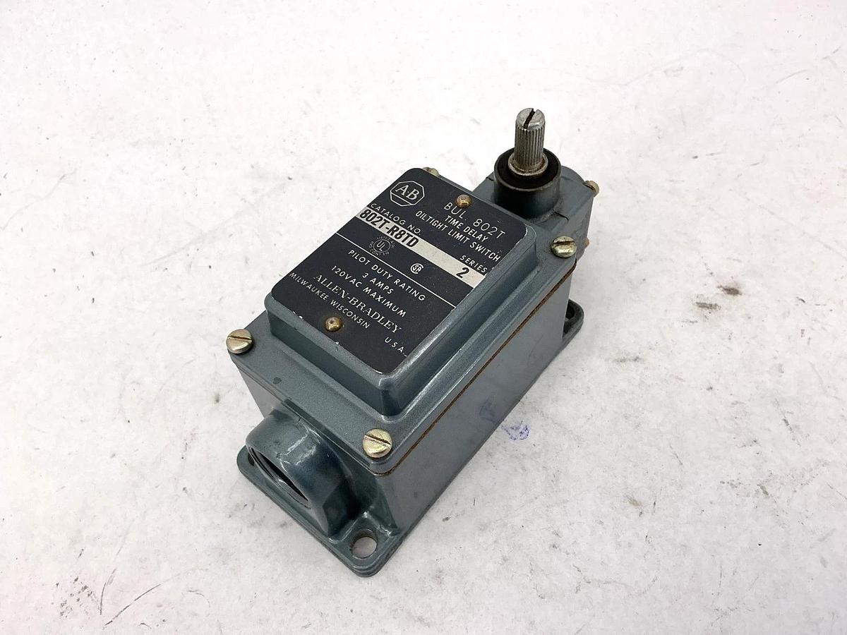 Used Allen Bradley 802T-R8TD Ser 2 Oiltight Limit Switch Time Delay 3A 120V Max
