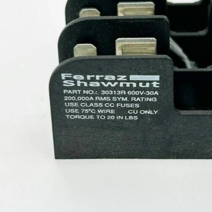Lot of 2 New Ferraz Shawmut 30313R Fuse Holders, 3P, 600V, 30A