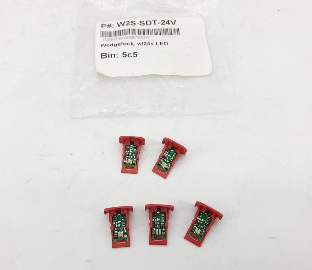 Lot of 5 New TE Connectivity W2S-SDT-24V Wedgelocks w/ 24VDC LED