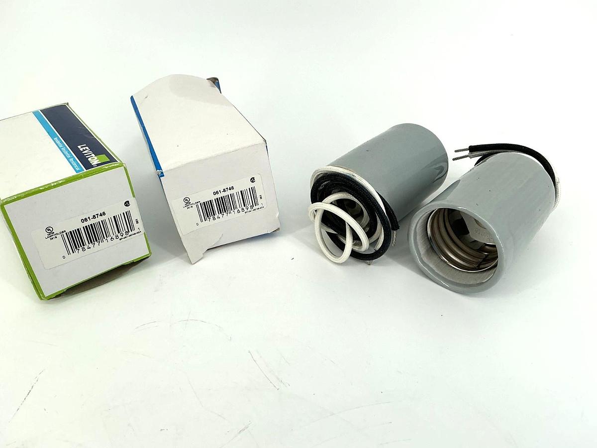 Lot of 2 New Leviton 061-8746 Lamp Holder Porcelain Mogul Base 600V 1500-Watt