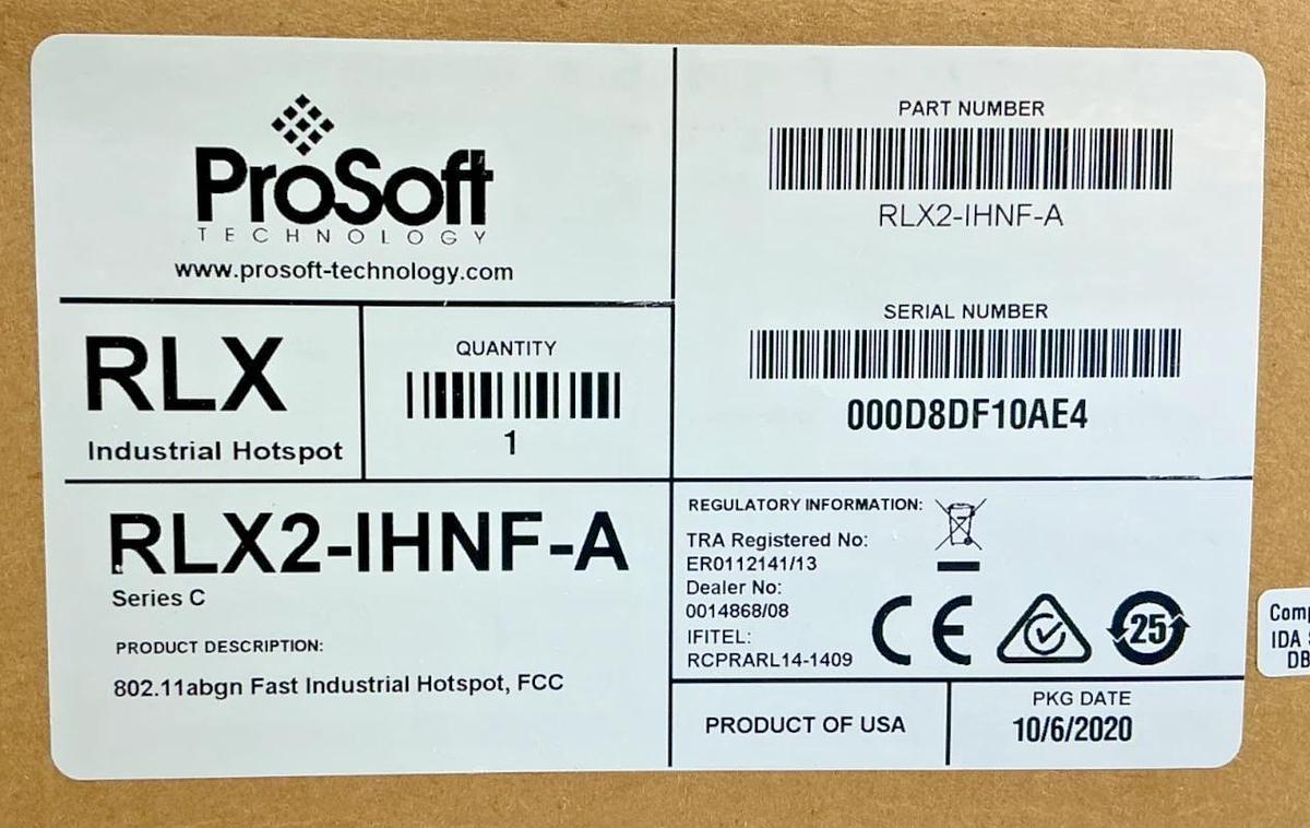 New Sealed ProSoft RLX2-IHNF-A Ser C Fast Industrial Hotspot 802.11abgn 24V