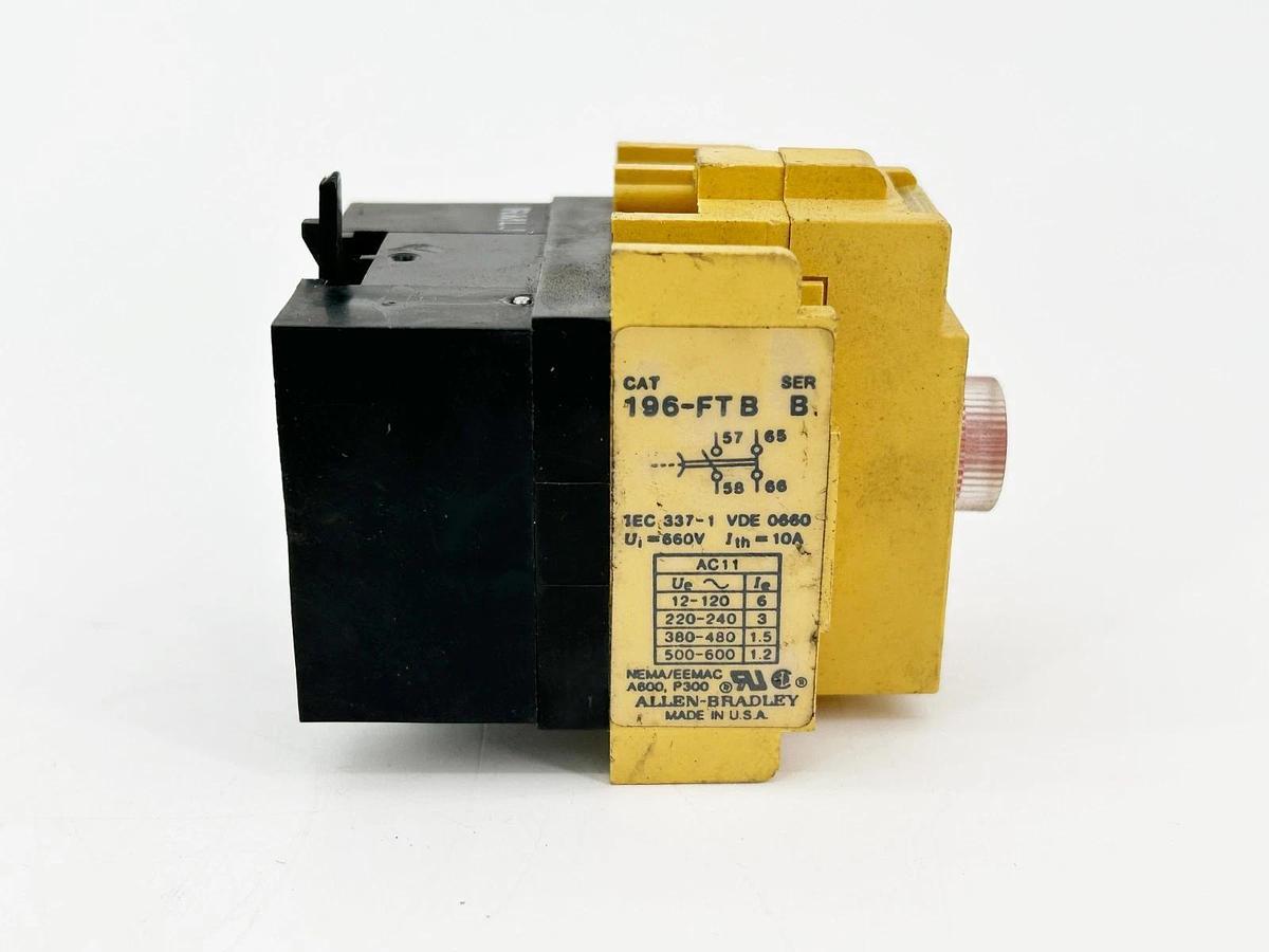 Used Allen Bradley 196-FTB Pneumatic Timer 180Sec For Contactor