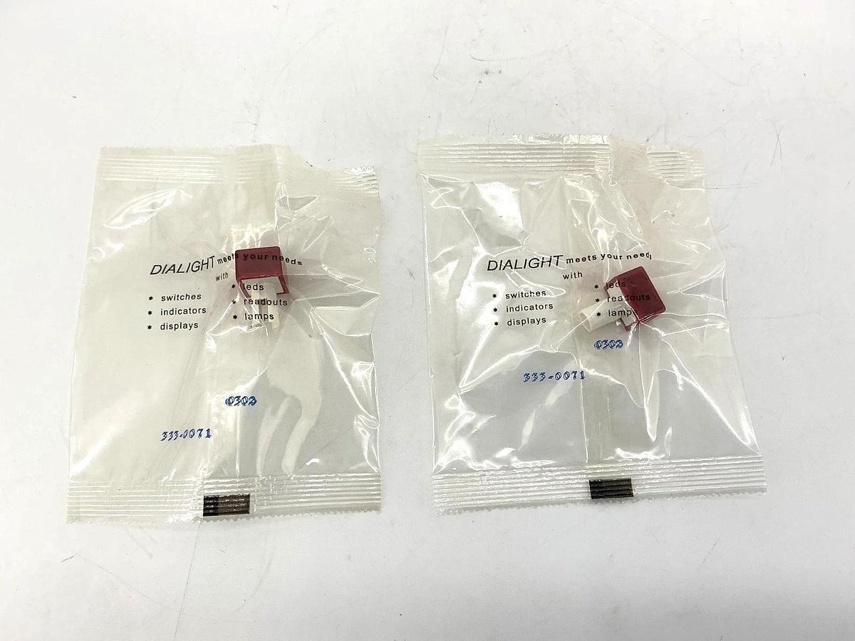 Lot of 2 New Dialight 333-0071 Illuminated Switch/Pushbutton Cap Rectangle Red