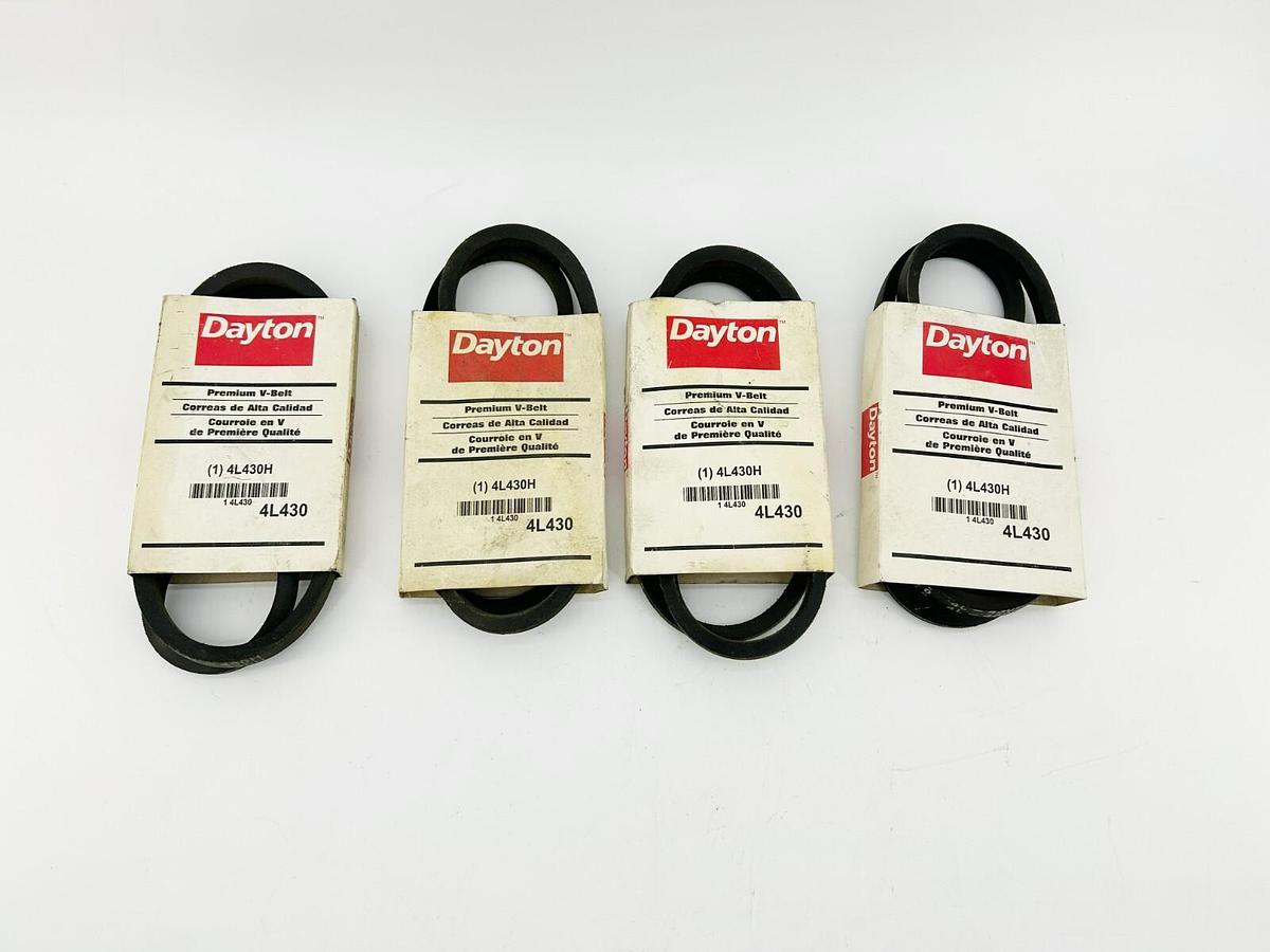 Lot of 4 New Dayton 4L430H Premium V-Belts