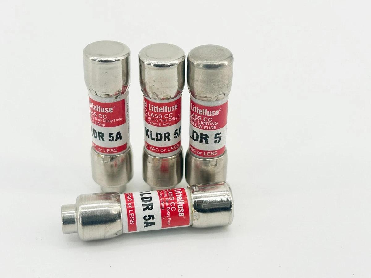 New Lot of 4 Littelfuse KLDR-5 Time Delay Fuse 5A 600V Class CC - No Box
