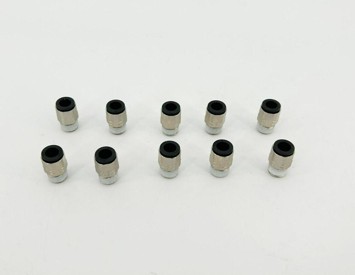 Lot of 10 New Lawson 86751 Male Connectors, 1/4" x 1/8", 290PSI