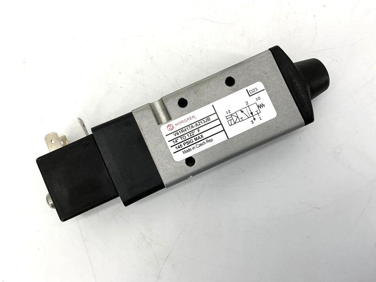 New Norgren V61R417A-A213JB Solenoid Valve 3/2NC 14-122°F 145PSI Coil-24V No Box