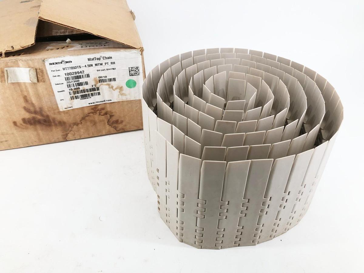 New Rexnord HT7705DTS-4.5IN MTW PT RH MatTop Chain 10 FT. 10028942 81417961