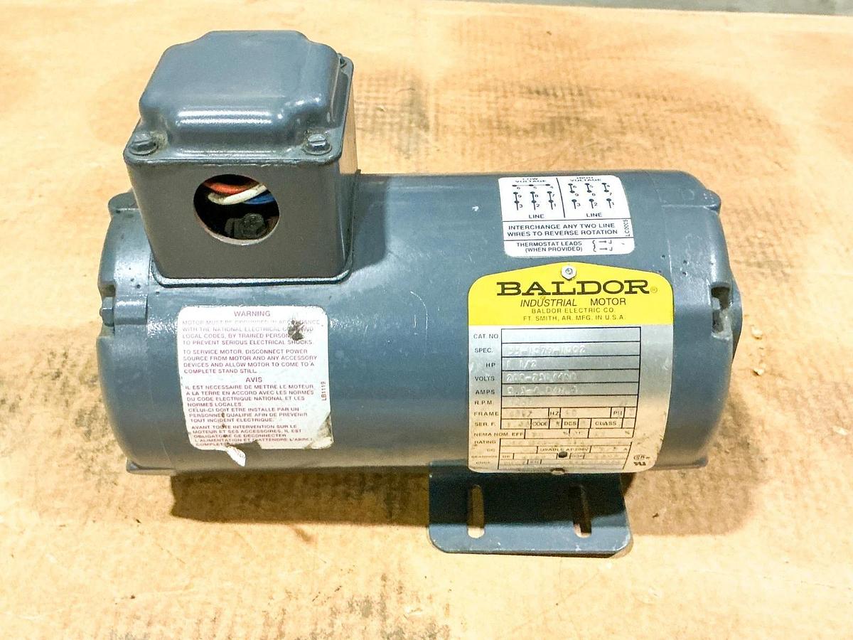 Used Baldor 33-1079-1002 Electric Motor 1-1/2HP 3PH 460V 3450RPM