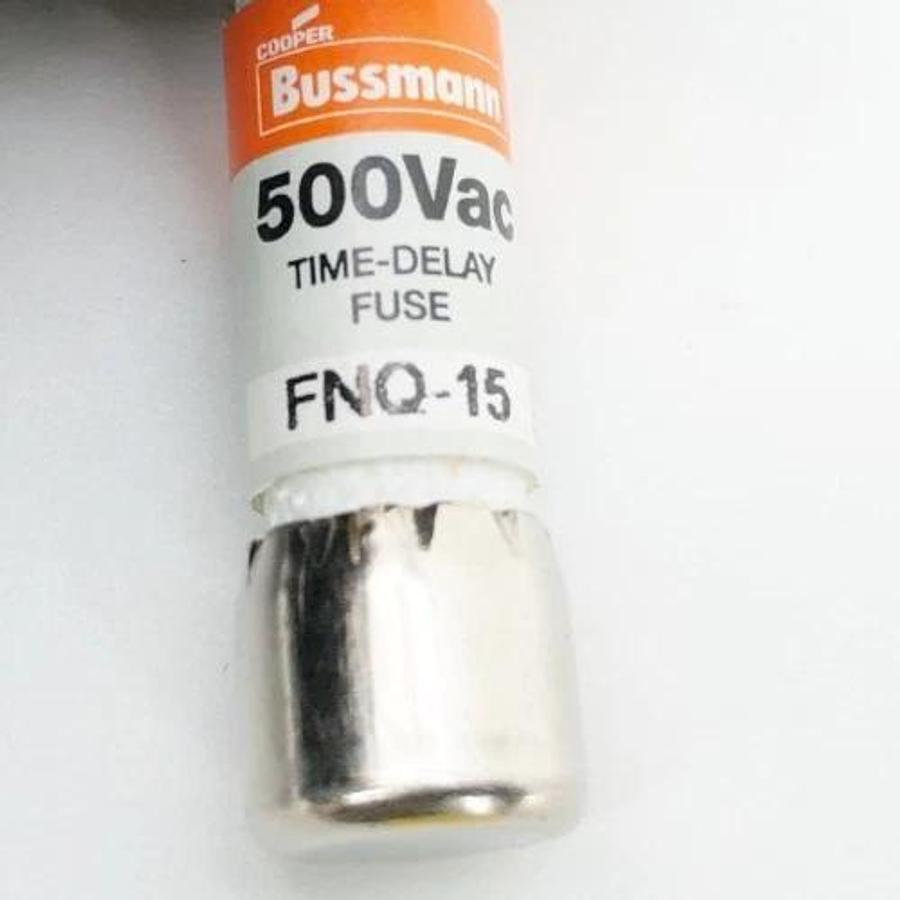 Box of 3 New Bussmann FNQ-15 Time Delay Fuses 15A 500VAC