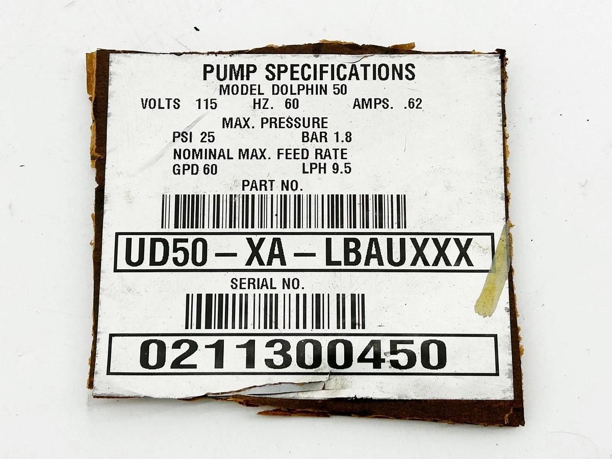 New Pulsafeeder UD50-XA-LBAUXXX Pump Dolphin 50 25PSI 1.8Bar 115V .62A 60Hz
