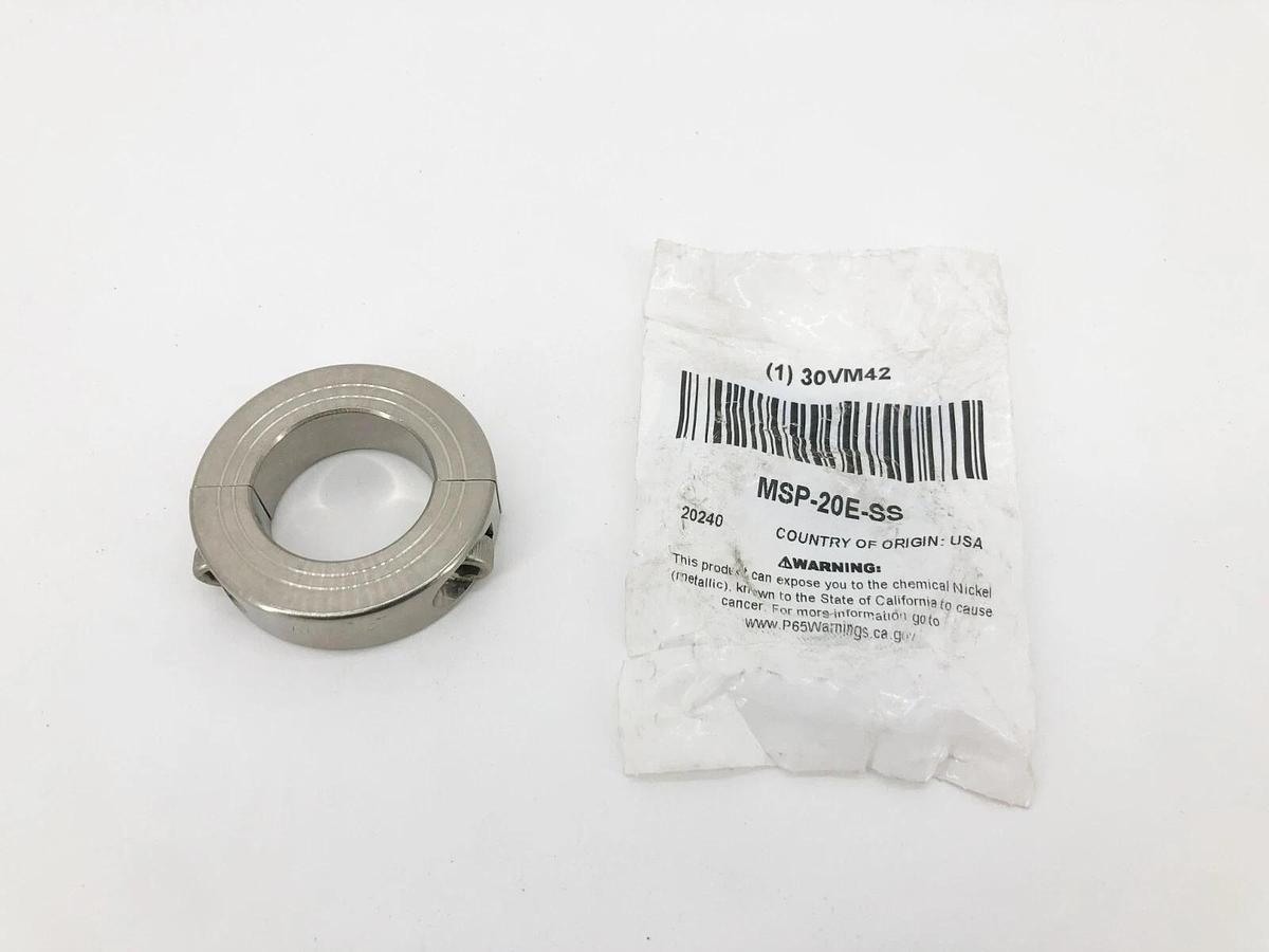 New Ruland MSP-20E-SS Two-Piece Split Clamp Collar Stainless Steel 1-1/4" ID