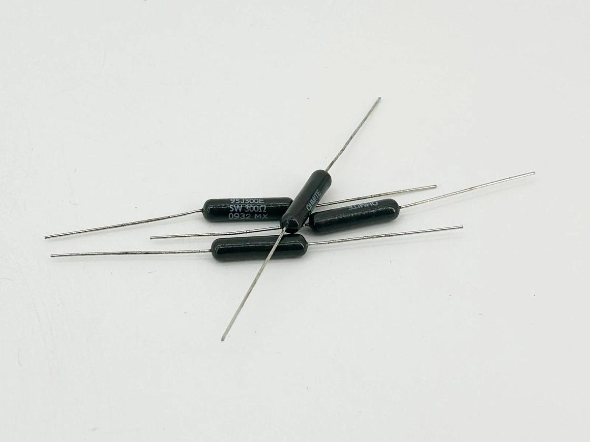 New Lot of 4 Ohmite 95J300E Wirewound Resistor 300OHM 5W 5%