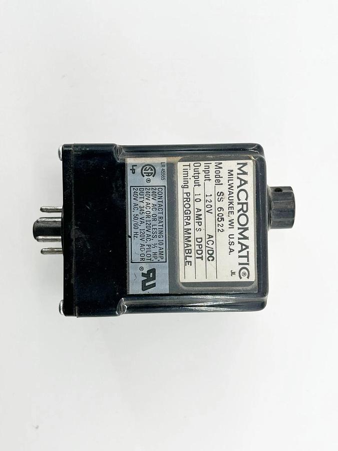 Used Macromatic SS-60522 Time Delay Relay 10A 120V DPDT