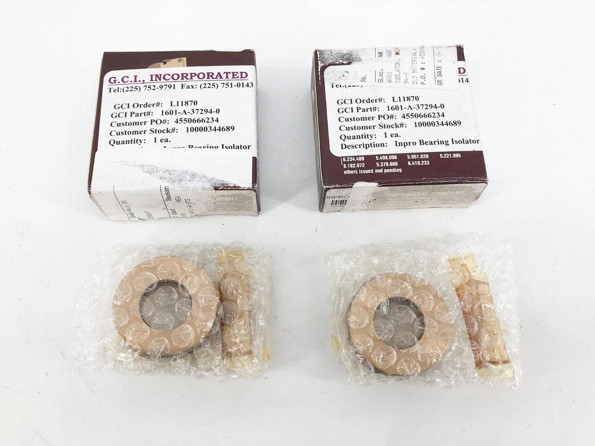 Lot of 2 New GCI 1601-A-37294-0 Inpro Bearing Isolators