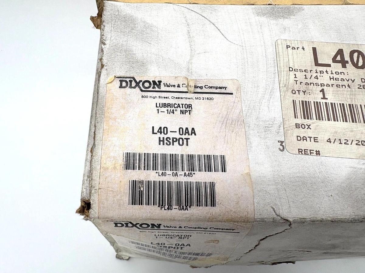 New Dixon Valve L40-0AA Lubricator 1-1/4" NPT 150PSI Max