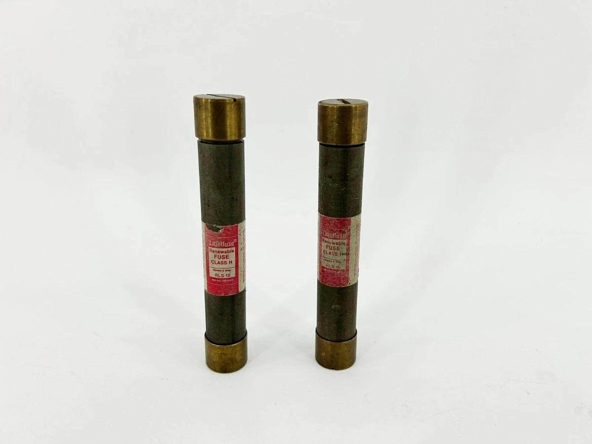 Lot of 2 New Littelfuse RLS-10 Renewable Fuses, 10 A, 600VAC