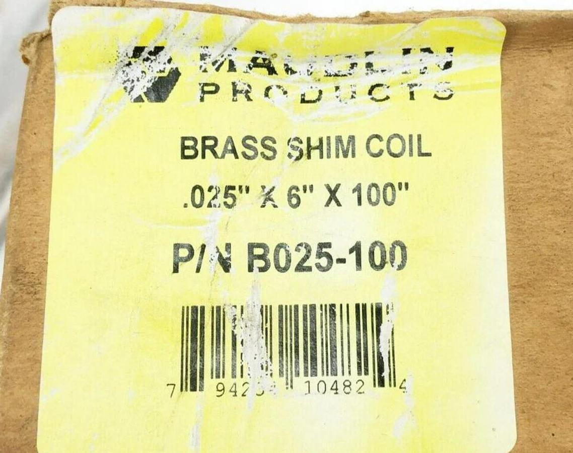 New Maudlin B025-100 Brass Shim Coil .025" x 6" x 100"