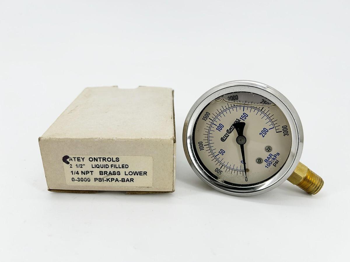 New 0-3000 PSI Pressure 2-1/2" Gauge11/4NPT