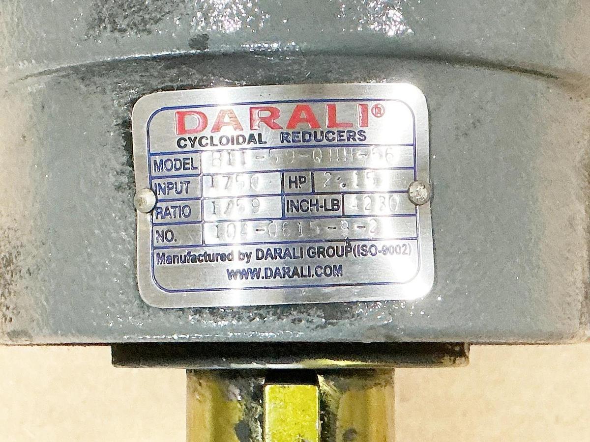 New Darali B11-59-QHH-56 Gear Reducer input 1750 HP2.15 Ratio 1/59 104-0615-9-2