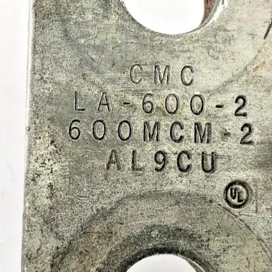 Used Lot of 3 CMC LA-600-2 Mechanical Connector Lugs 600MCM-2 AL9CU