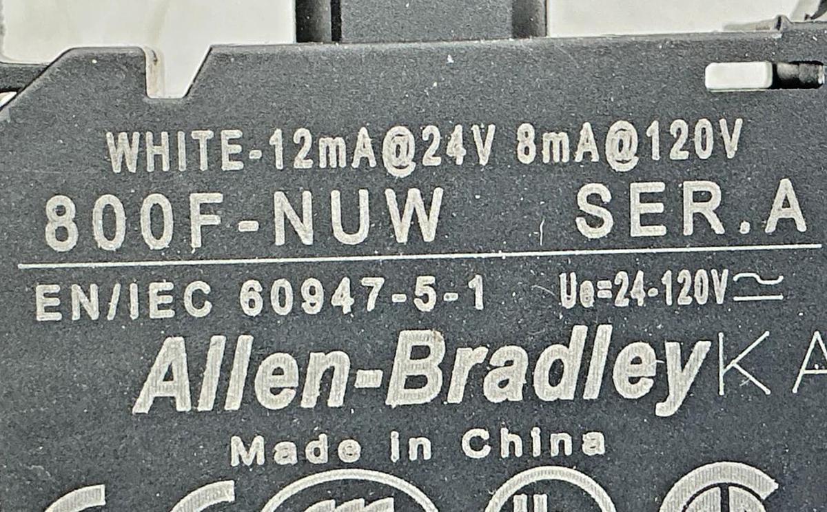 New Allen Bradley 800F-NUW Ser A LED Module White 21-120VAC/VDC 800FNUW -No Box