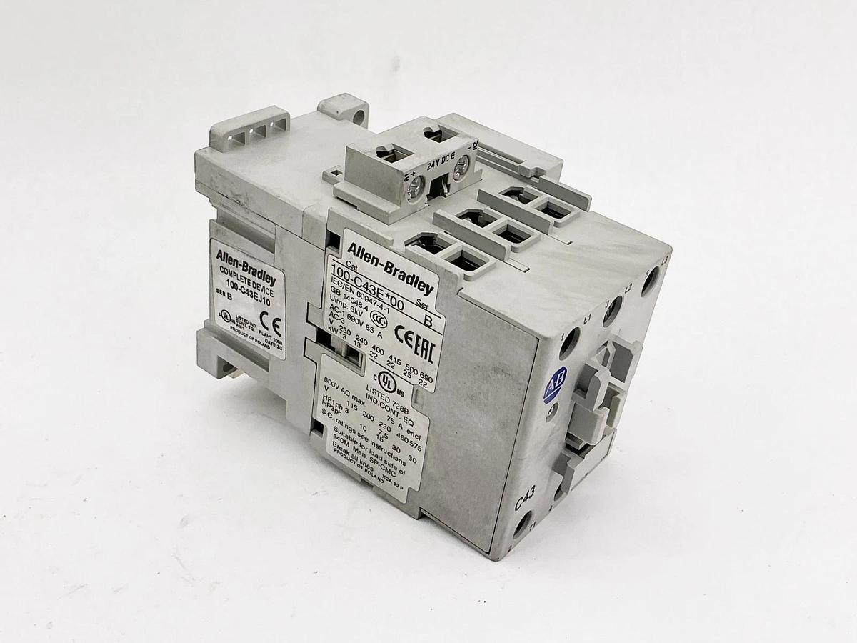 New Allen Bradley 100-C43EJ10 Contactor 43A 24V 50/60Hz 3P Ser.B