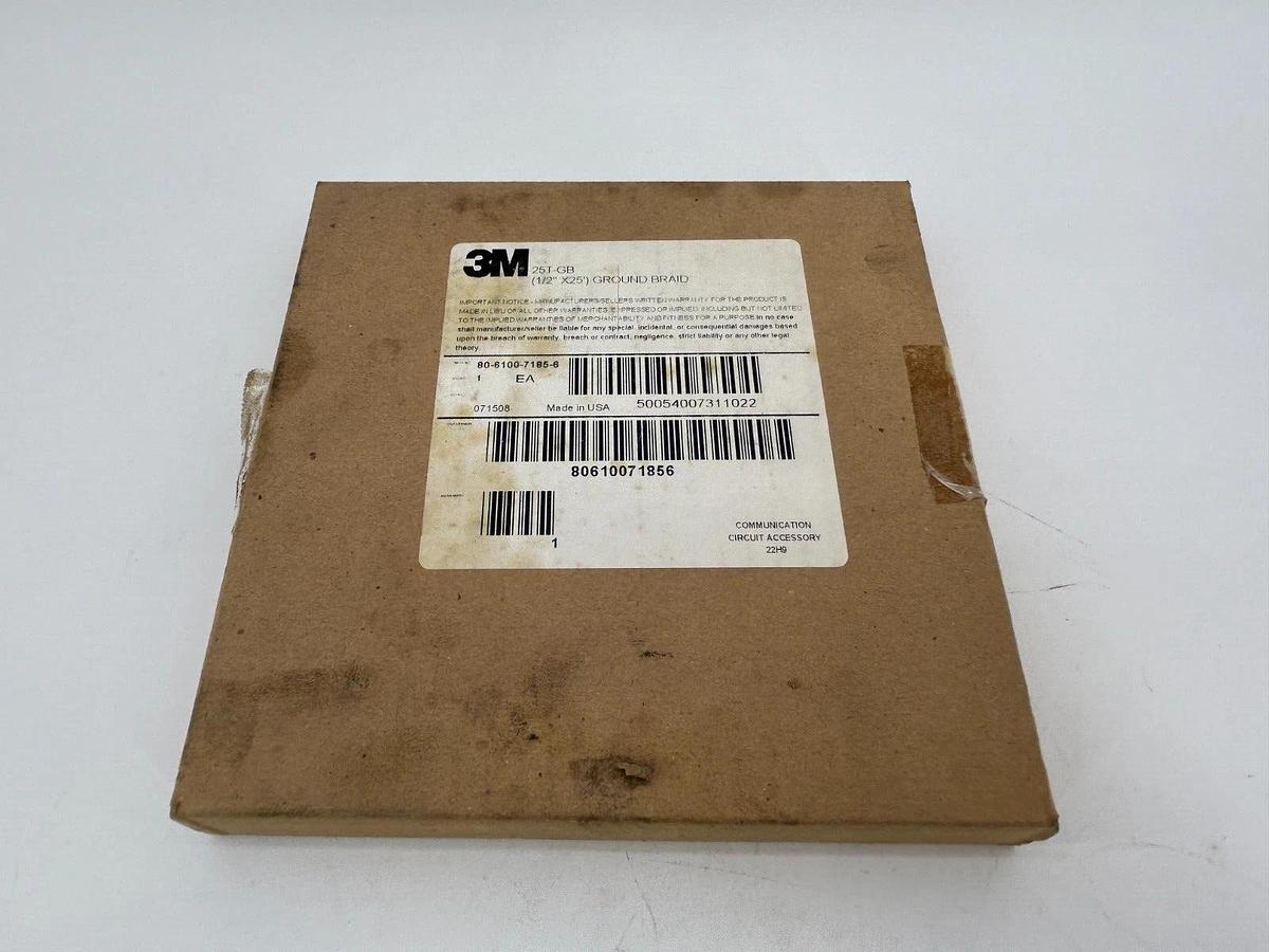 New 3M 25T-GB Electrical Grounding Braid 1/2"X25' 80-6100-7185-6