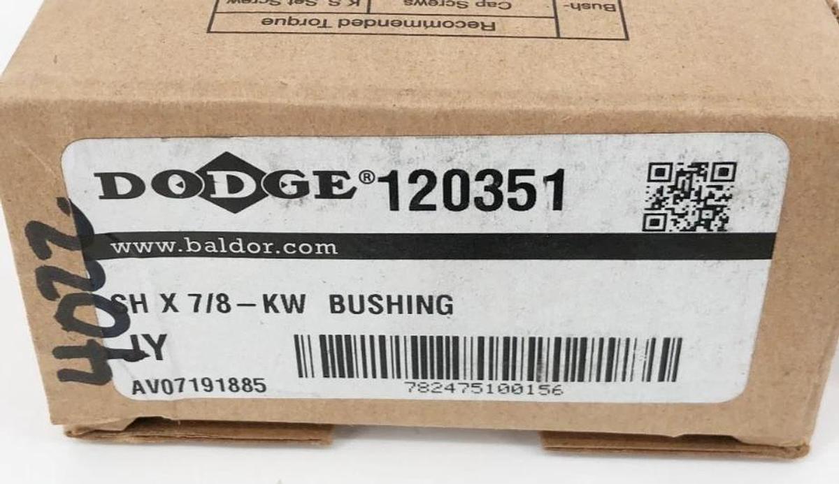 Lot of 2 New Dodge SH X 7/8-KW Bushings 7/8" Bore 120351